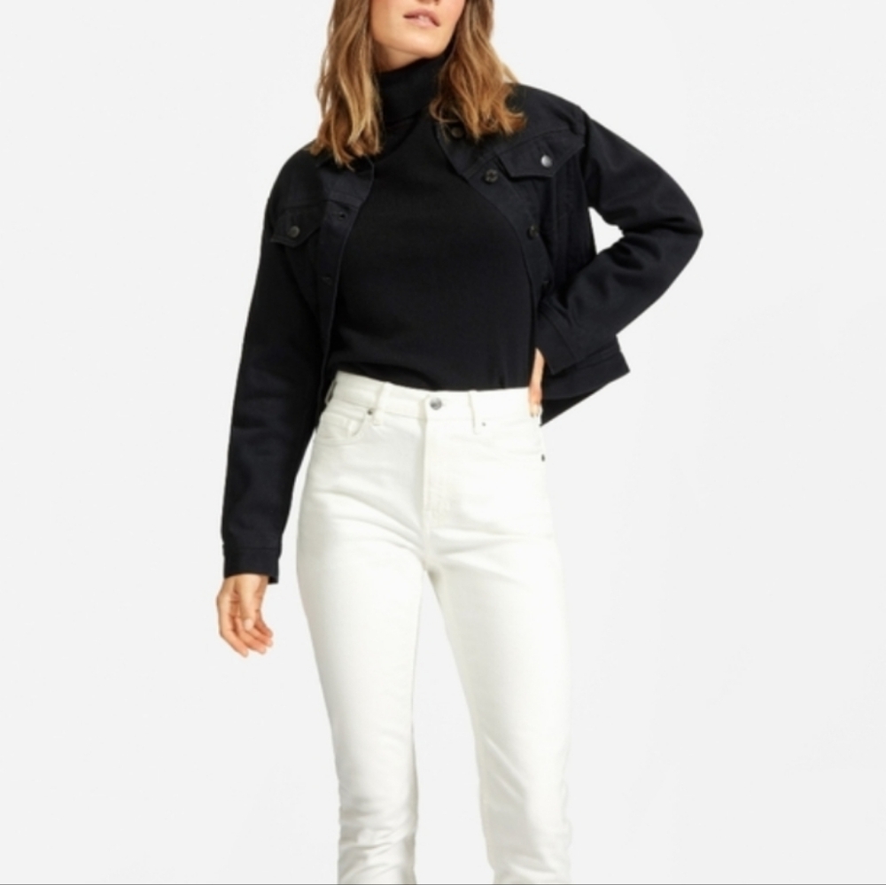 NWOT Everlane High Rise Skinny Jean In Bone (White) 27 Ankle